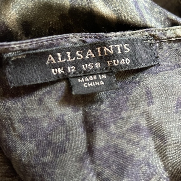 All Saints Kota Masala Mini Dress Snake Print sz 8 Revolve Short Sleeves - Picture 13 of 14